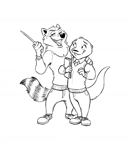 Nik and Felix. Wip. By me (@NikRaccoom) by Nik159