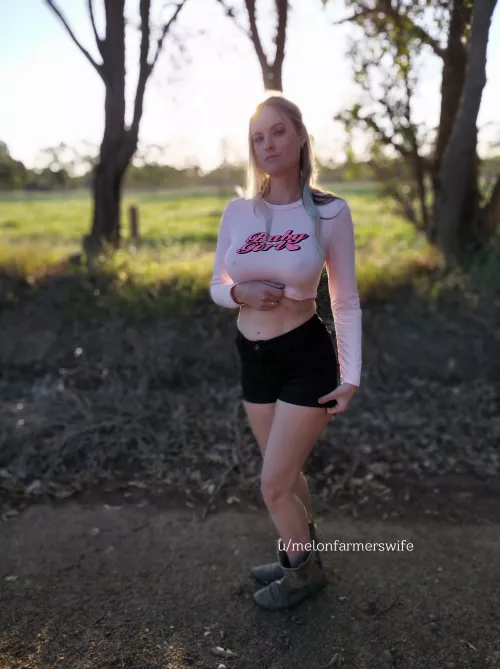 No bra on the farm 😁 by melonfarmerswife