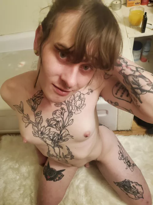 No filters, no makeup, are you still down for a bath? by apackofcats