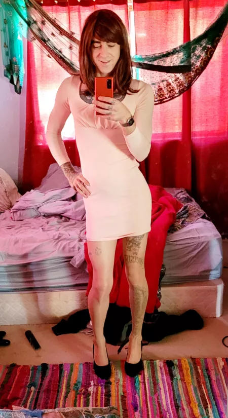 No make-up mirror selfie! Ready to hit the streets 💖💖 by InevitableWheel7687