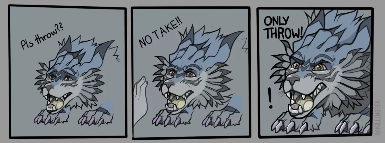 NO TAKE - ONLY THROW, silly art by me @KillingTea :) by Ti-Killa