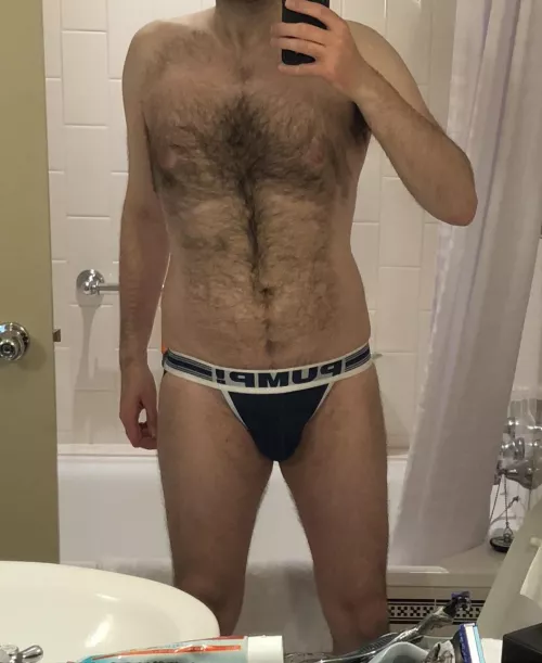 Not feeling too well today, so here’s an archive pic, from the happy days of when I could go on business travel, and wear a jockstrap everyday (41.) by rws01