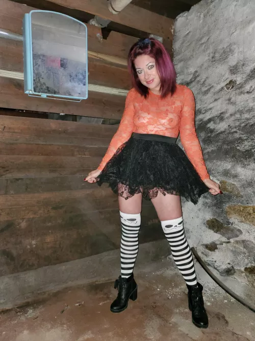 Nothing better than a Halloween outfit in a creepy basement by MagicalD30