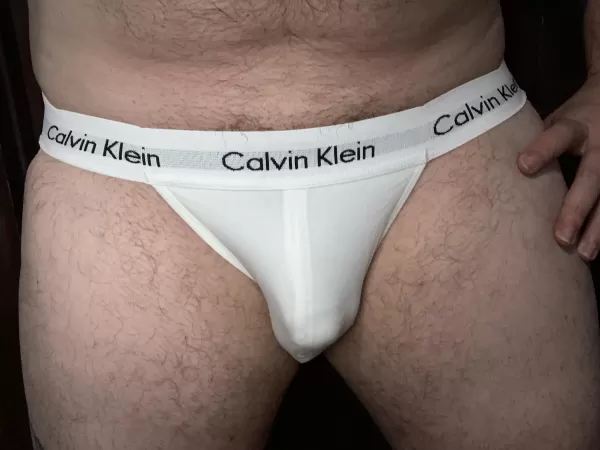 Nothing fancy, just a white Calvin Klein jockstrap by weexistinacommunity