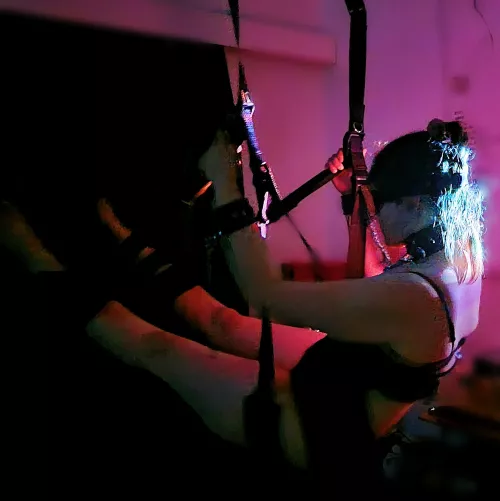 Nothing too raunchy but I there's something special about a girl fastened to a swing! by KiwiSirDaddy