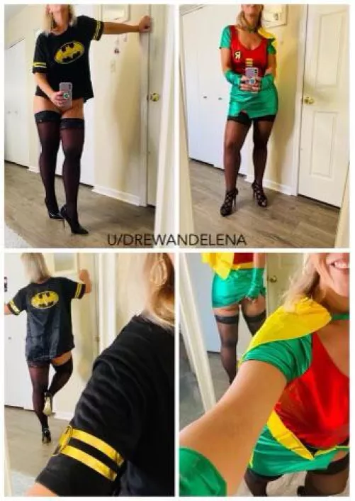 Now to slide down the bat pole . 47F by Drewandelena