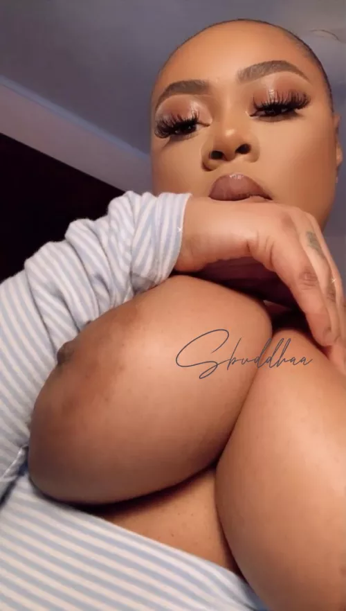 Now who’s warm nut can I get all over my big tits ? by sbuddhaa