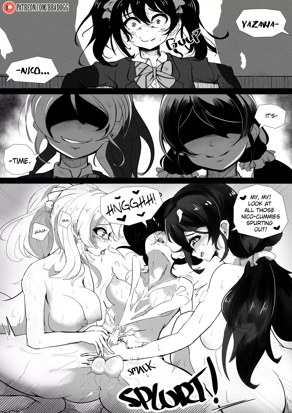 Nozomi, Eli and Futa Nico (Bbadogg) [Love Live] posted by Geniewolfe