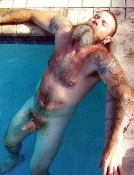 [NSFW: Full Nudity] A Viking relaxing in the pool. by VikingsThrall
