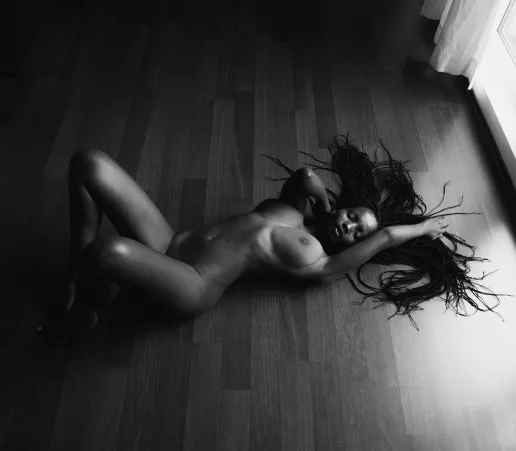 Nude on the hardwood floor by shastawonder