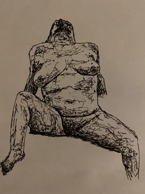 Nude woman, pen and paper by tboneithink