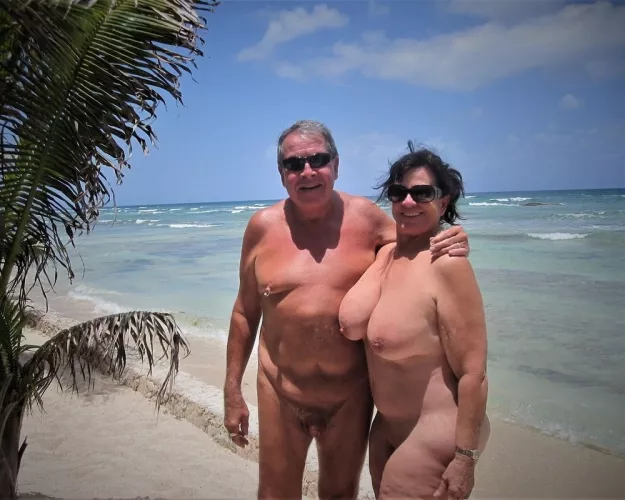 Nudist couple posing in a tropical paradise by Udderluvr2020