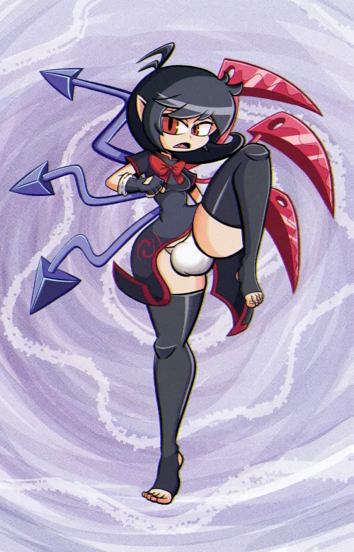 Nue Houjuu in a Fight Pose with a Big Bulge. [Futa] [Nuenis] by SpinTrek