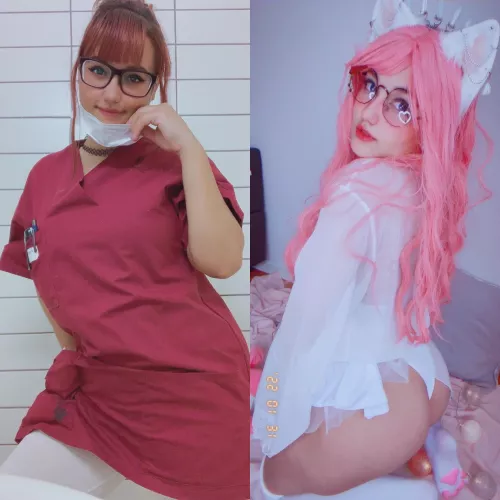 Nurse by day vs Cat girl by night by Niniitard