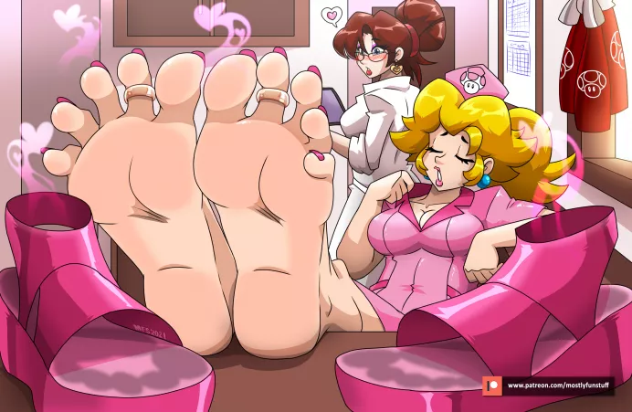 Nurse Peach Taking a Break (MostlyFunStuff) [Super Mario Bros] by Lachryma_ud