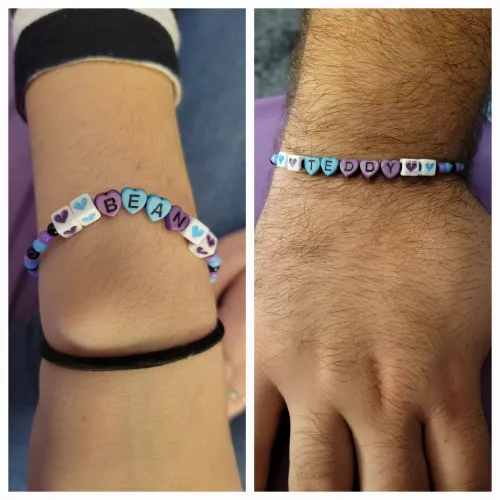 ny little Bean u/kouhaibuns made us bracelets! by PrimoLanding1002