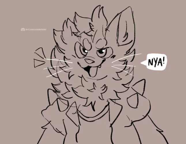 nyaaa >:3 <art by me @spookyfoxinc on twitter> by spookyfoxinc