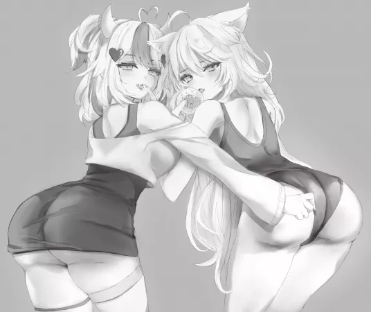 Nyanners and Ironmouse are enjoying some desert by [deleted]