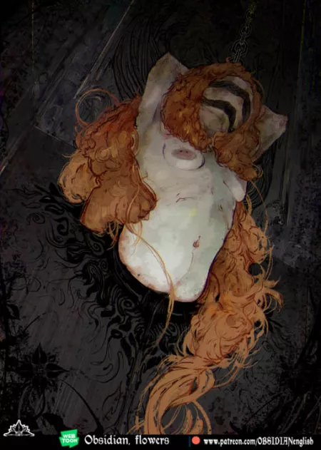 Obsidian, flowers and scarlet-21 by NOTBUCKLER