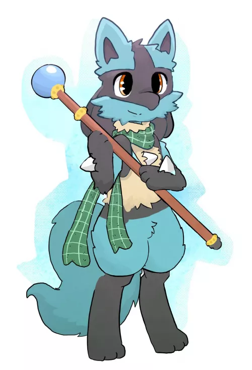 [OC] [Art] I drew a fluffy Lucario! by TheGumpSquad