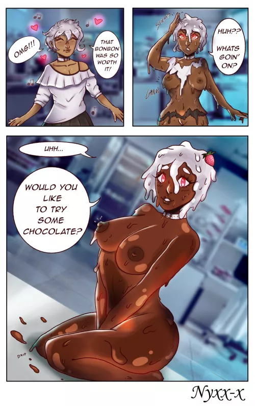 [OC] Chocolate and Cream~ (Slime TF, Valentine's) by me by Nyxx-x