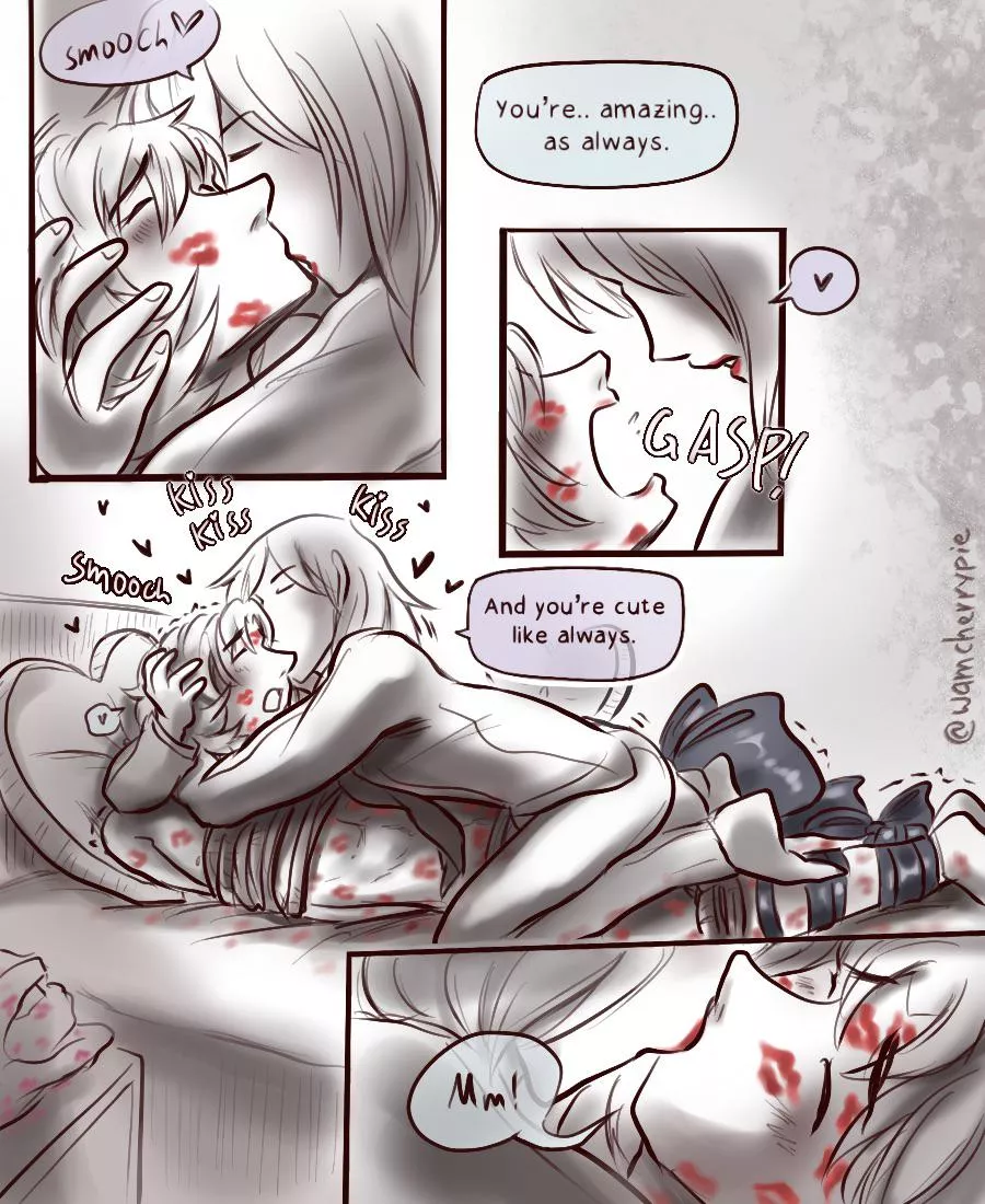[OC] Complimenting each other (and getting marked up by her) ♡ posted by wamcherrypie