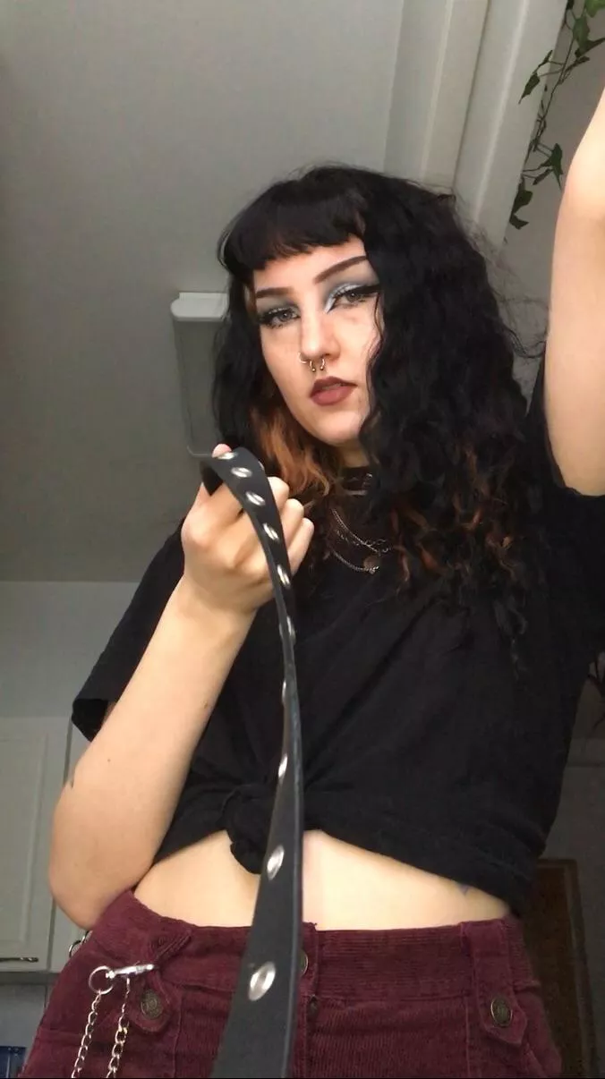 [oc] Do you really fucking think you could resist me and this belt?? Imagine how nicely i’d whip your ass with it. posted by sipetinh