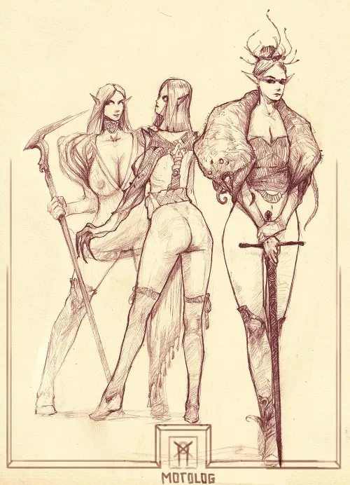 [OC] elf noble and her bodyguards