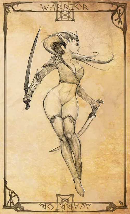 [OC] elf warrior by Njarla