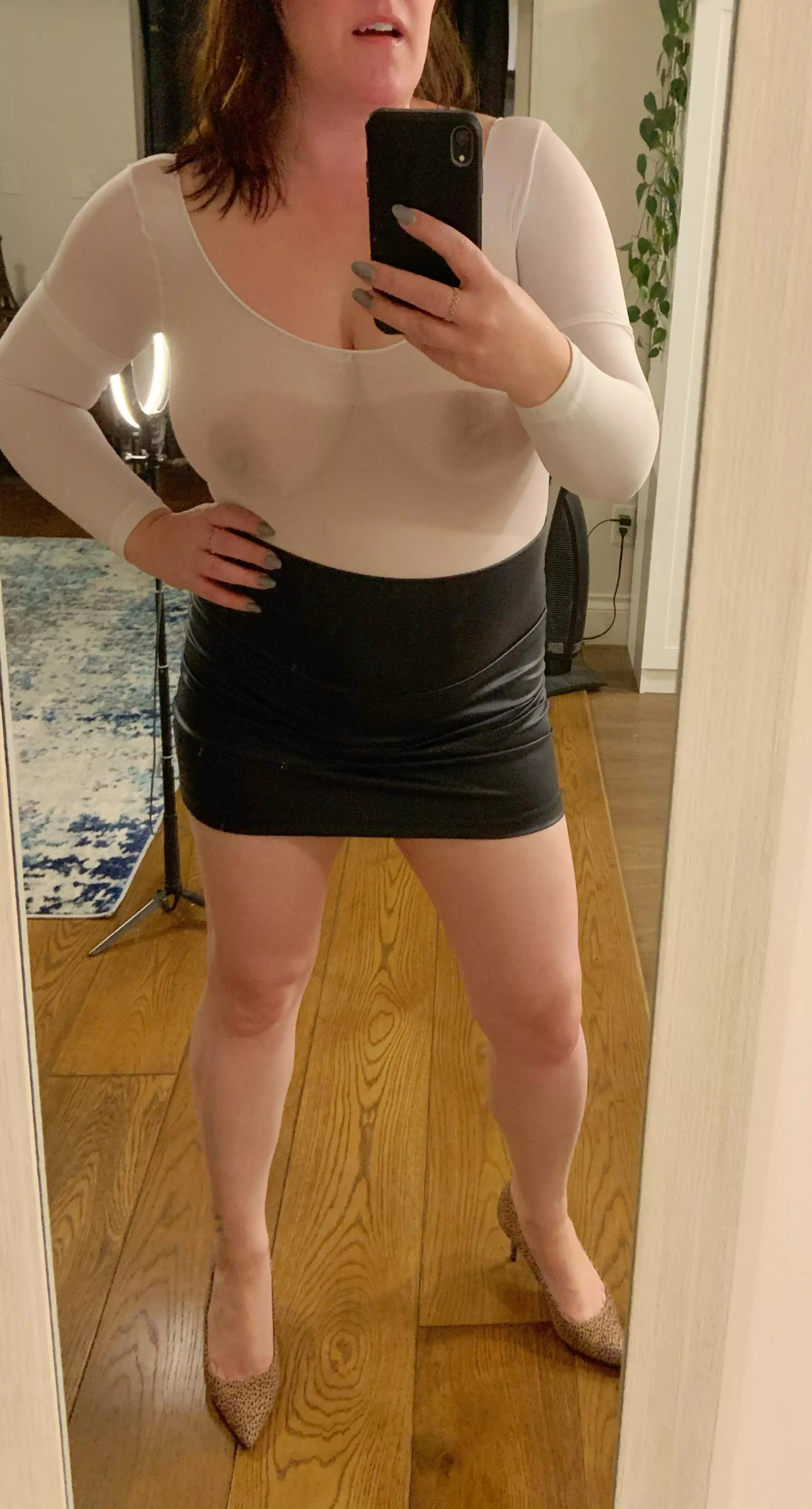 [OC] [F] since I’ll be working from home today I get to wear this all day in my home office. posted by WifeLuvsPosing