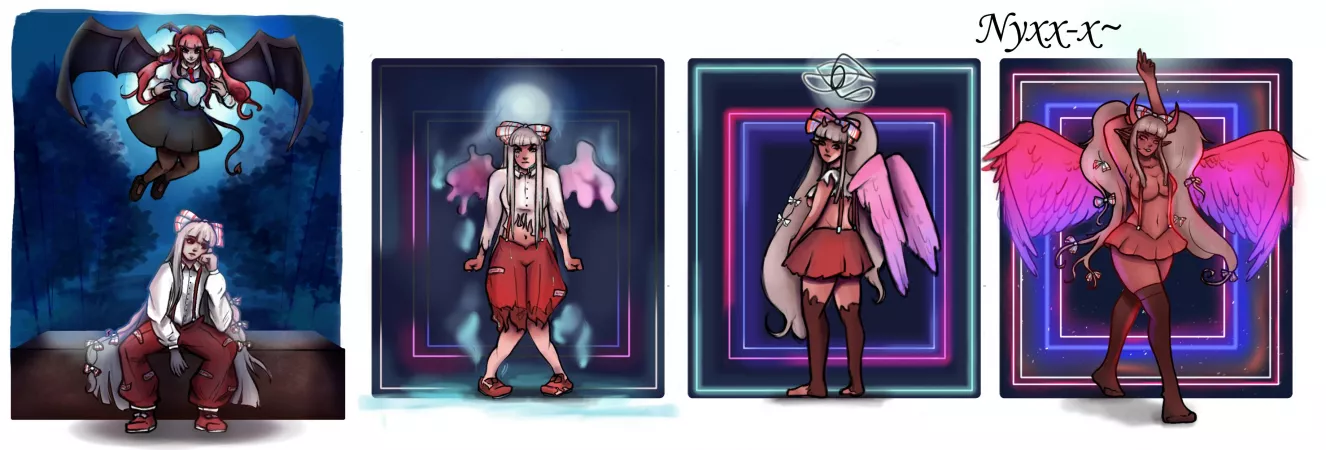 [OC] Fujiwara no Mokou to Succubus! [Touhou Project] (FTF, Monster Girl, Body Modification, Mind Change, Hypno, Succubus) by me (Commission) by Nyxx-x