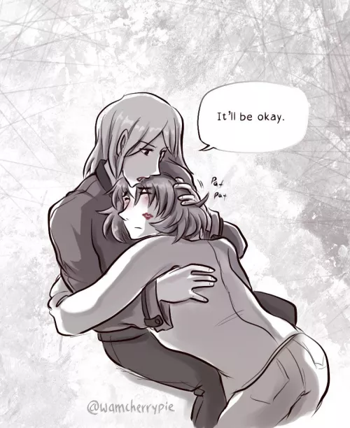 [OC] Giving reassurance, a hug, and a (marked) kiss ♡ by wamcherrypie