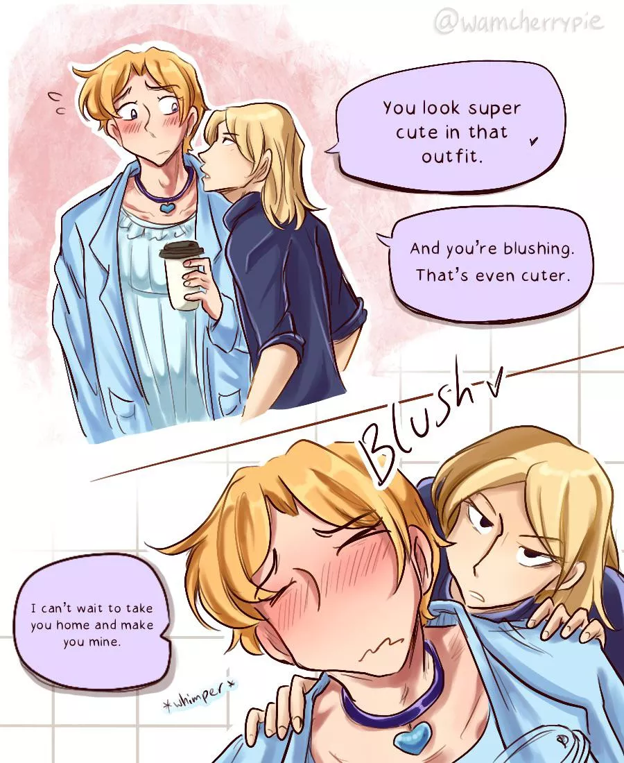 [OC] How to make him flustered in public ♡ posted by wamcherrypie