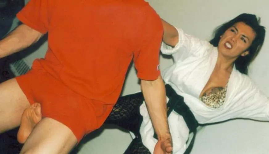 OC Just one more of my personal photos. This is Asia, the woman I was lucky enough to get in contact with in the 1990s. She worked at a gym in NYC and recruited other women who were interested in the ballbusting scene (mainly to make extra money). She wa by skipperbob