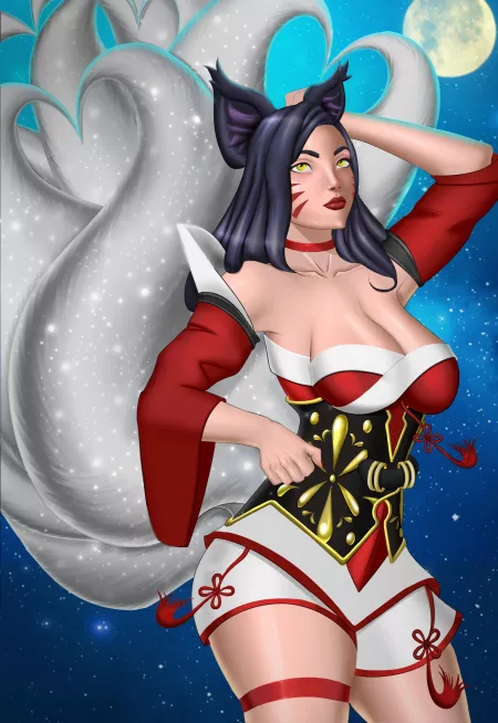 [OC] My (Ahri) Fan Art i [EX_CLAIM] did. Let me konw i you want more content like this ^^ by Ex_claim