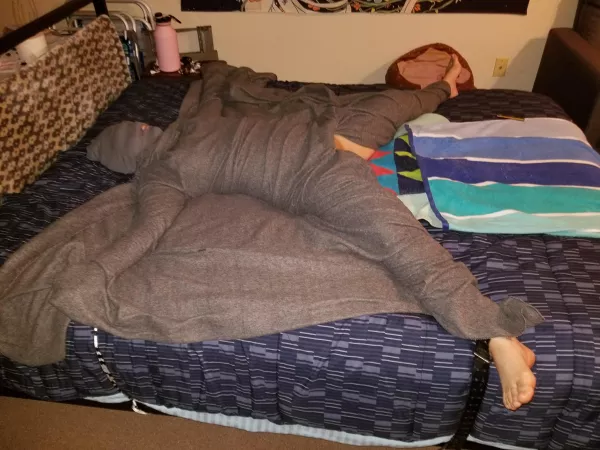 [OC] my [F]25 submissive wife. Tied to the bed and blanketed. Who's next? by darlingnikki96_owner