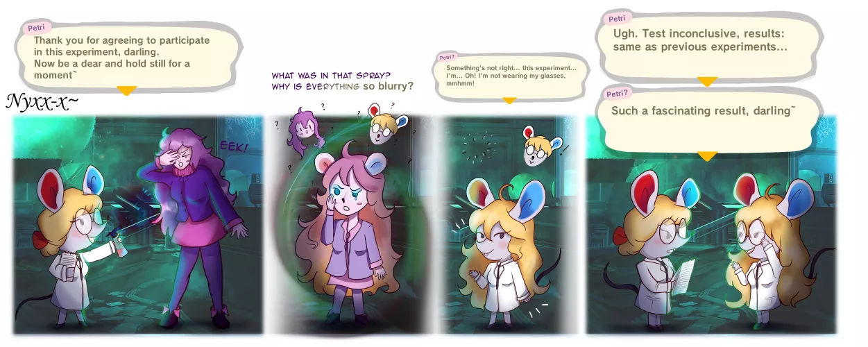 [OC] Petri's Failed Experiment~ (Twinning, FTF, Anthro, Furry, Animal Crossing, Mind Change) by me (Commission) by Nyxx-x