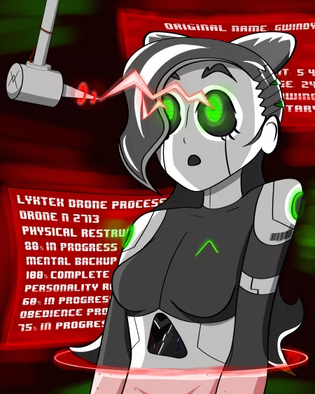 (OC) Sent to the drone factory for a transformation and mind wipe by GwindyDraws