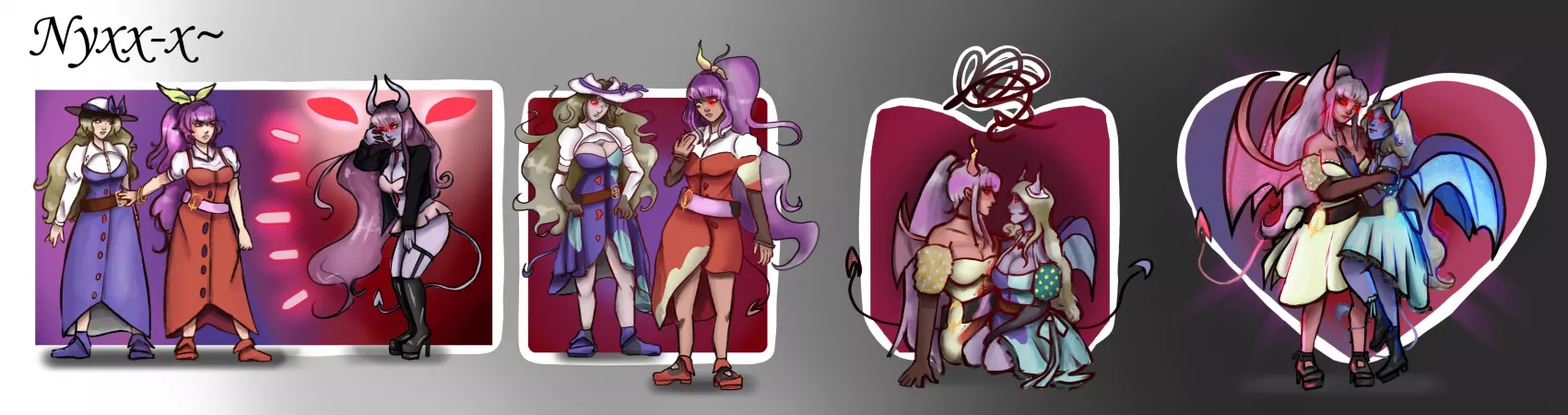 [OC] Toyohime & Yorihime to Succubi! [Touhou Project] (FTF, Double TF, Monster Girl, Body Modification, Mind Change, Hypno, Succubus) by me (Commission) by Nyxx-x