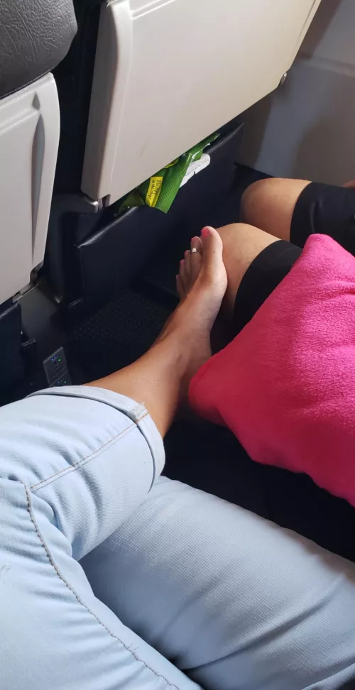 Of course I had to touch his leg with my foot. I'm such a tease!!! What do you think happend? by SexyFeetGirl20