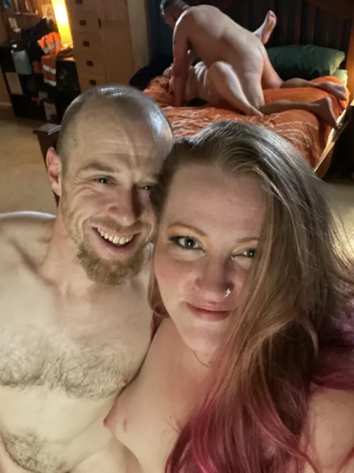 Off to hit the shower with my guy, legs shaking, thighs dripping, spouses still fucking where we left them. We started as swingers but we have got a thing going on… on to poly life!!! by TwoLipFest