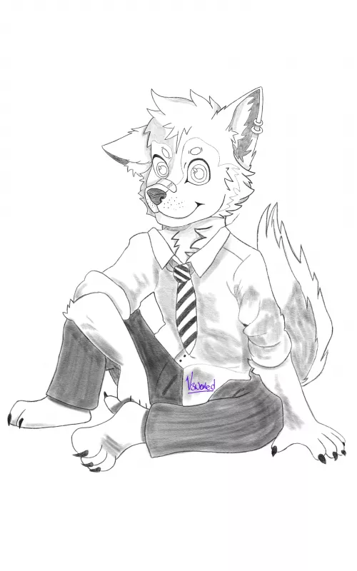 Office boy (pencil, b/w) by V3nomEd by v3nomEd