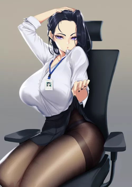Office lady luring in her next prey by ChristianBonifacio1