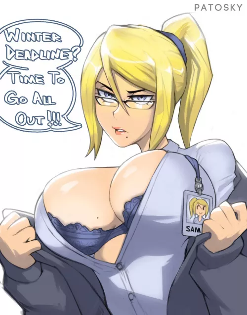 Office Lady Samus (Patosky) by TasteDeFeet