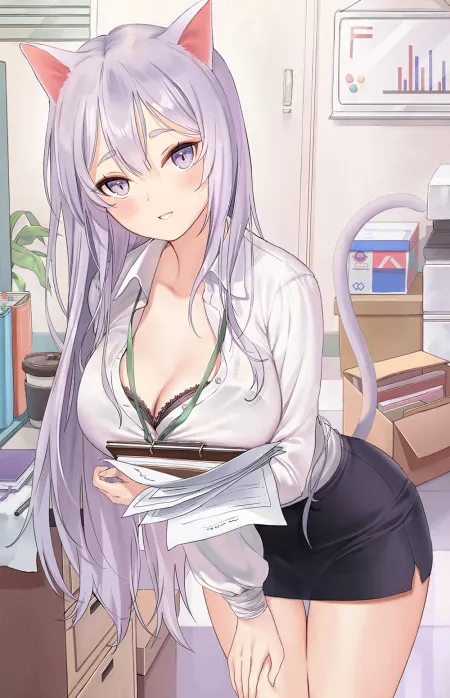 Office Neko by CheetahSperm18