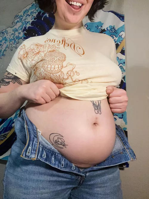 Oh? You want to see me tummy? Sure I guess 😇 by HeftyDoggy