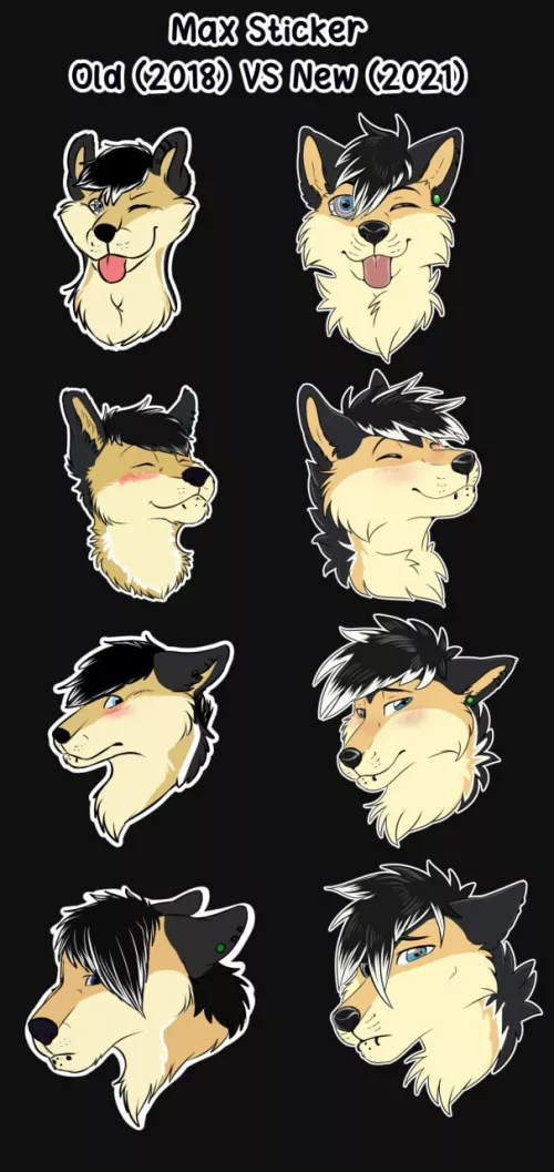 Old vs New (2018 vs 2021) art by me by Cynthia_Fel