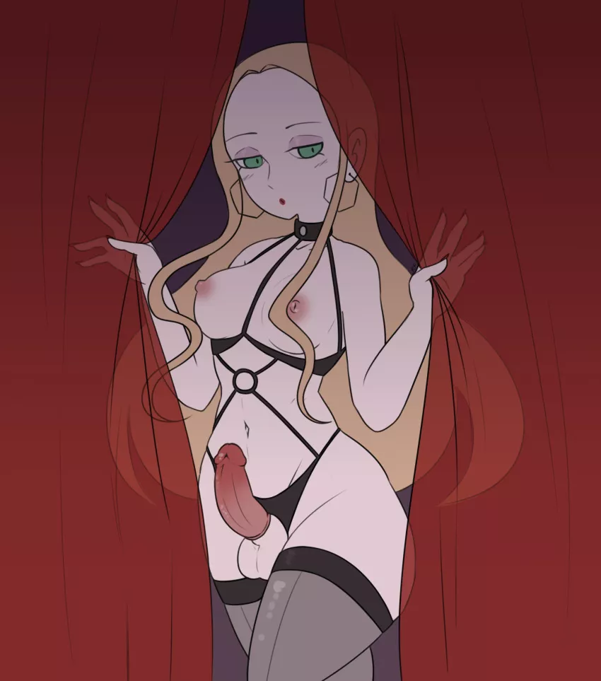 Oleana peeks through the curtains (RequestRf) [Pokemon] posted by Mr-FairAndBalanced