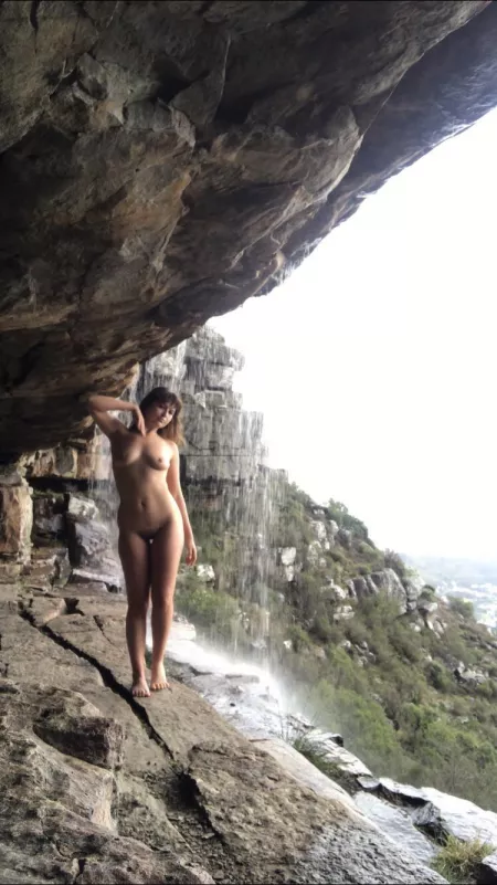 On a hike. Decided to take a shower in the waterfall by littleluna_OF