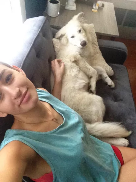 On the couch with best boy Logan (2015)